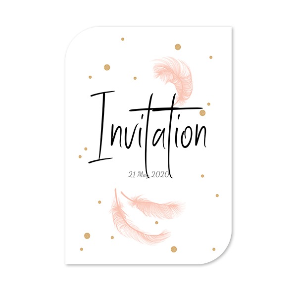 Faire-part 1 Bords ronds diagonale portrait 10 x 14,3 cm