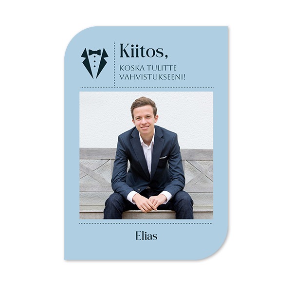 Klassinen kuvakortti siiven muotoinen pysty 10 x 14,3 cm