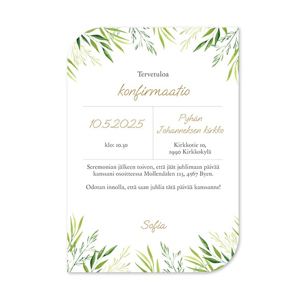 Klassinen kuvakortti siiven muotoinen pysty 10 x 14,3 cm