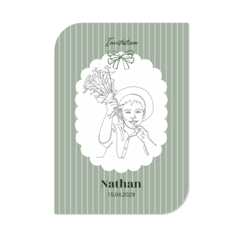 Faire-part 1 Bords ronds diagonale portrait 10 x 14,3 cm Faire-part 1 Bords ronds diagonale portrait 10 x 14,3 cm