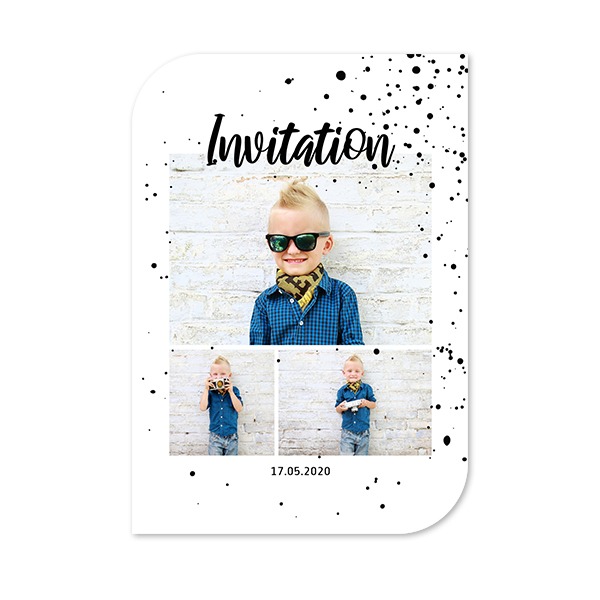 Faire-part 1 Bords ronds diagonale portrait 10 x 14,3 cm Faire-part 1 Bords ronds diagonale portrait 10 x 14,3 cm