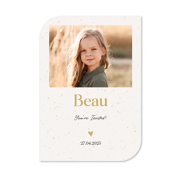 Faire-part 1 Bords ronds diagonale portrait 10 x 14,3 cm