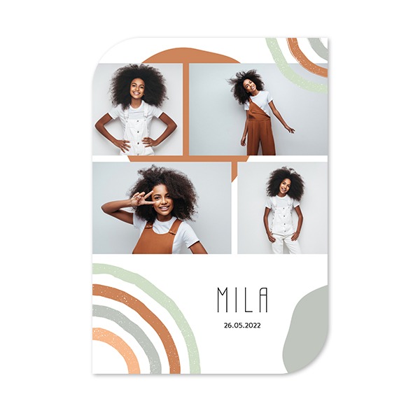 Single Card Half Rounded Vertical 10 x 14,3 cm