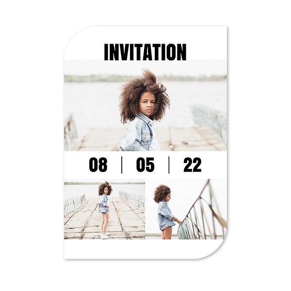 Grusskarte - Halbrunde Ecken Hochformat 10 x 14,3 cm