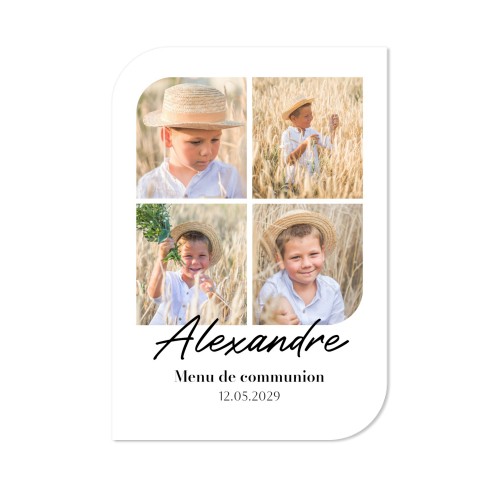 Faire-part 1 Bords ronds diagonale portrait 10 x 14,3 cm