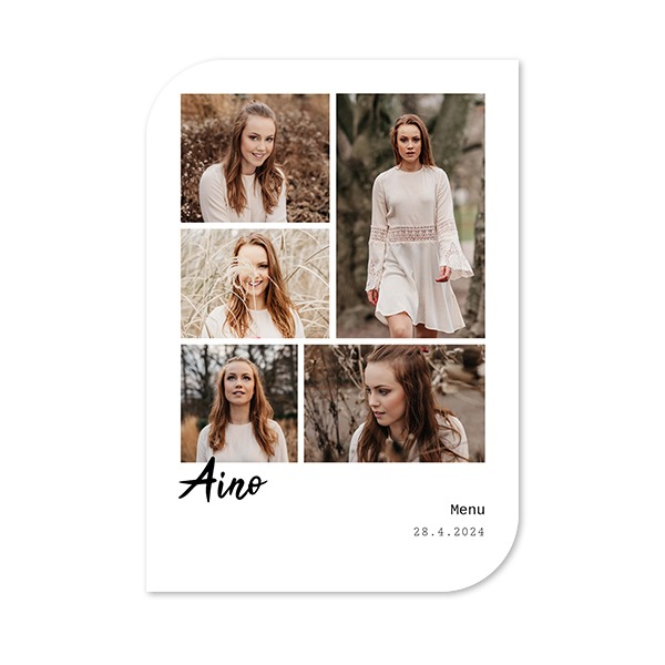 Klassinen kuvakortti siiven muotoinen pysty 10 x 14,3 cm