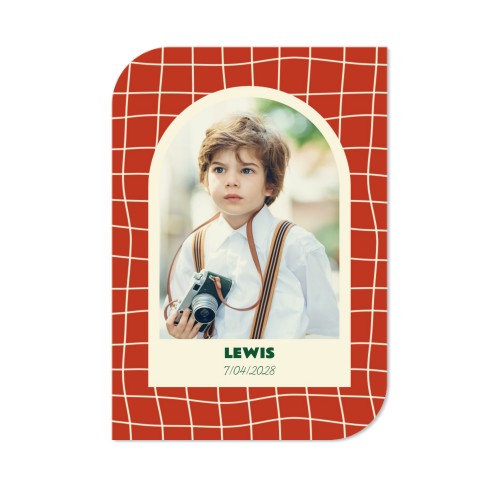 Faire-part 1 Bords ronds diagonale portrait 10 x 14,3 cm