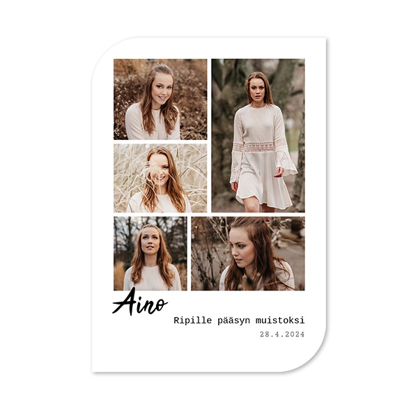 Klassinen kuvakortti siiven muotoinen pysty 10 x 14,3 cm