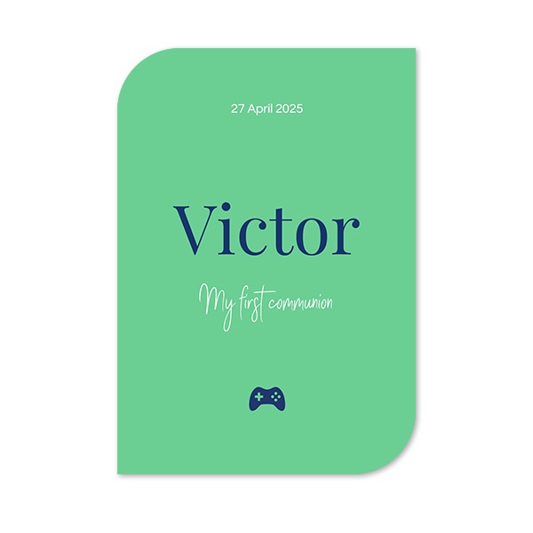 Faire-part 1 Bords ronds diagonale portrait 10 x 14,3 cm