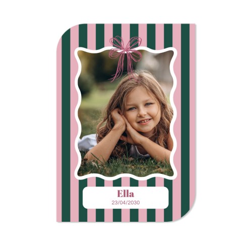 Faire-part 1 Bords ronds diagonale portrait 10 x 14,3 cm