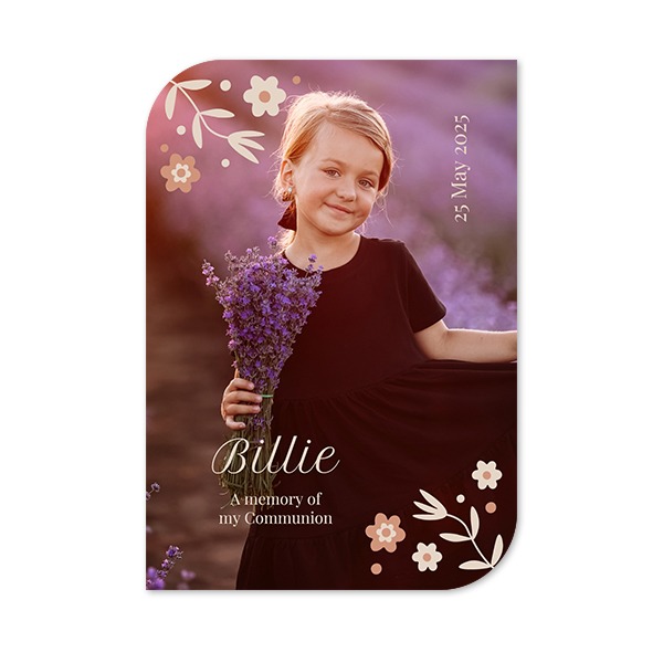 Faire-part 1 Bords ronds diagonale portrait 10 x 14,3 cm