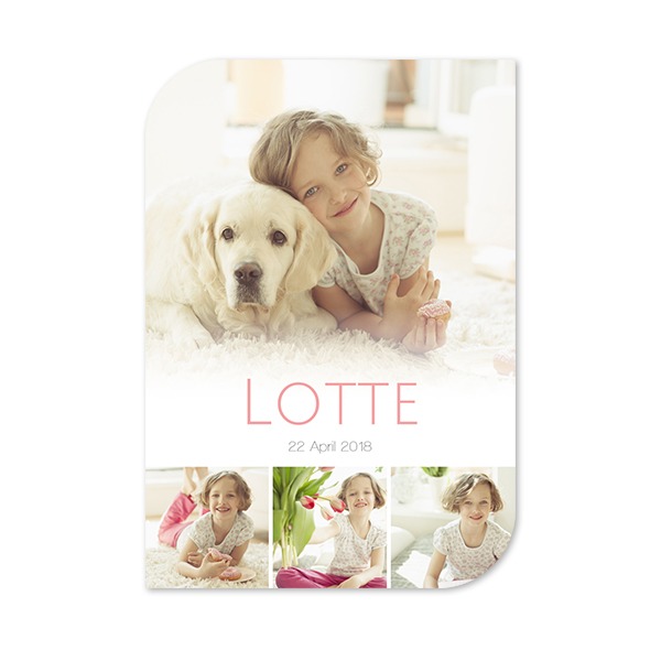 Faire-part 1 Bords ronds diagonale portrait 10 x 14,3 cm Faire-part 1 Bords ronds diagonale portrait 10 x 14,3 cm