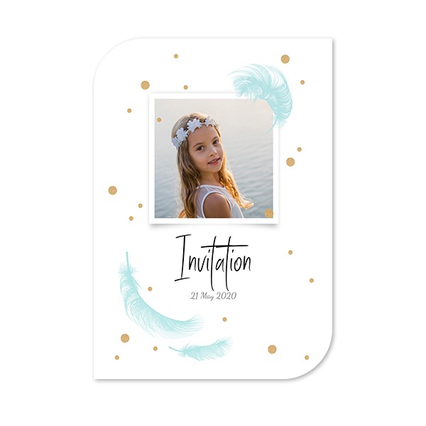 Faire-part 1 Bords ronds diagonale portrait 10 x 14,3 cm