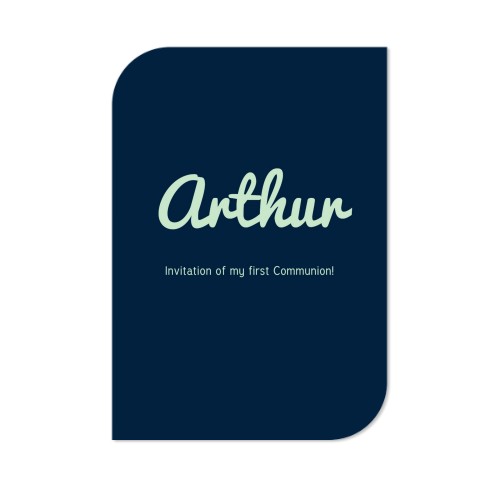 Faire-part 1 Bords ronds diagonale portrait 10 x 14,3 cm