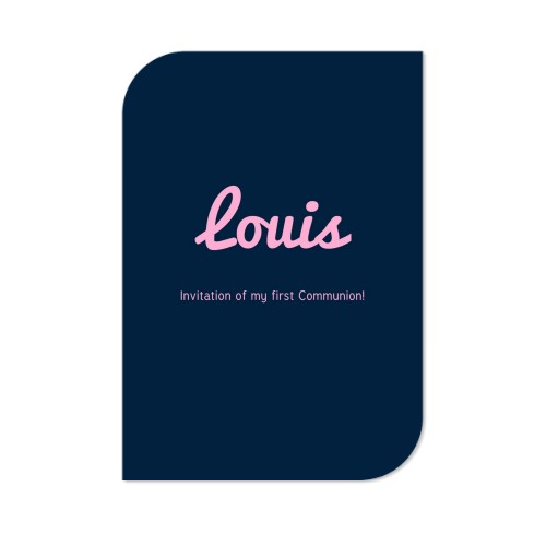 Faire-part 1 Bords ronds diagonale portrait 10 x 14,3 cm