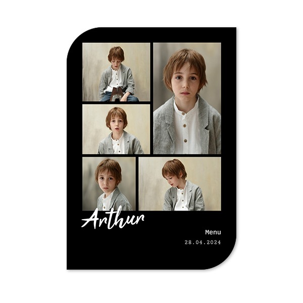 Faire-part 1 Bords ronds diagonale portrait 10 x 14,3 cm Faire-part 1 Bords ronds diagonale portrait 10 x 14,3 cm