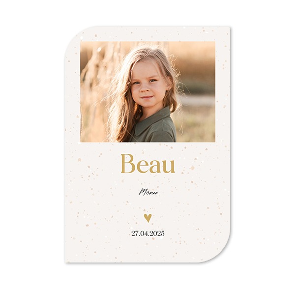 Faire-part 1 Bords ronds diagonale portrait 10 x 14,3 cm