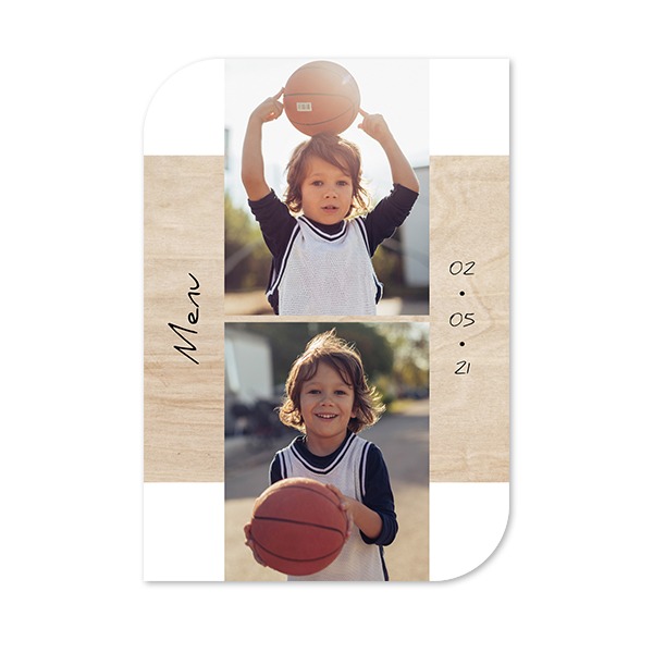 Faire-part 1 Bords ronds diagonale portrait 10 x 14,3 cm Faire-part 1 Bords ronds diagonale portrait 10 x 14,3 cm