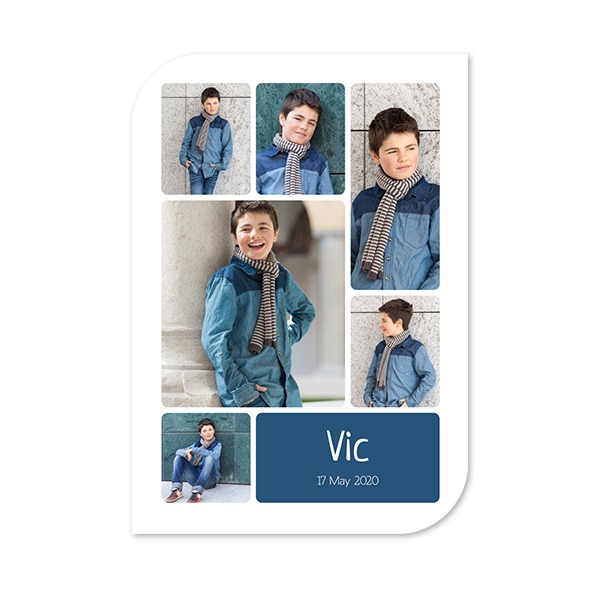 Faire-part 1 Bords ronds diagonale portrait 10 x 14,3 cm Faire-part 1 Bords ronds diagonale portrait 10 x 14,3 cm