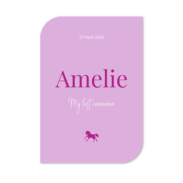 Faire-part 1 Bords ronds diagonale portrait 10 x 14,3 cm