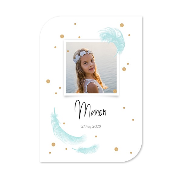 Faire-part 1 Bords ronds diagonale portrait 10 x 14,3 cm