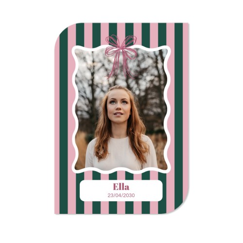 Faire-part 1 Bords ronds diagonale portrait 10 x 14,3 cm