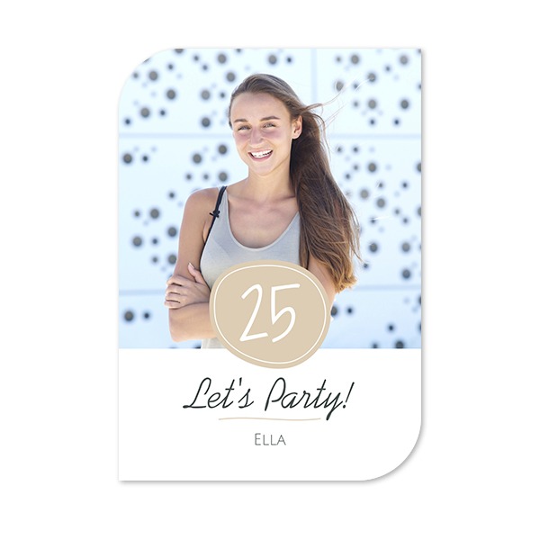 Faire-part 1 Bords ronds diagonale portrait 10 x 14,3 cm