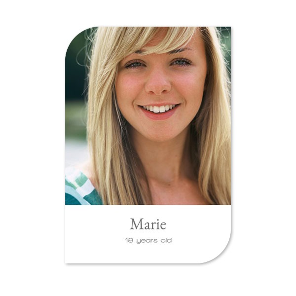 Enkle Fotokort halvrundet portræt 10 x 14,3 cm