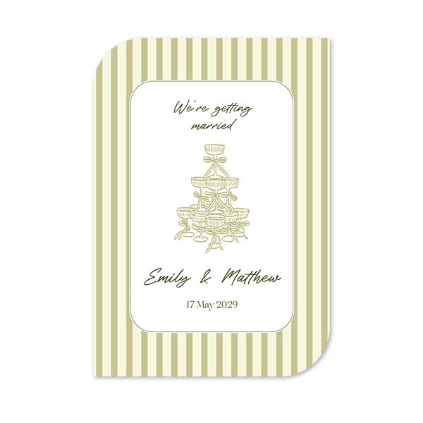 Faire-part 1 Bords ronds diagonale portrait 10 x 14,3 cm