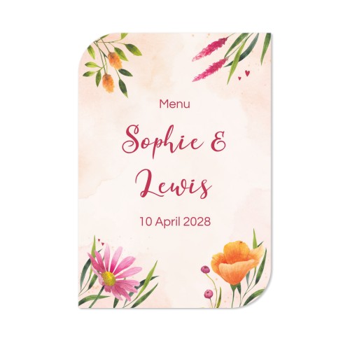 Faire-part 1 Bords ronds diagonale portrait 10 x 14,3 cm