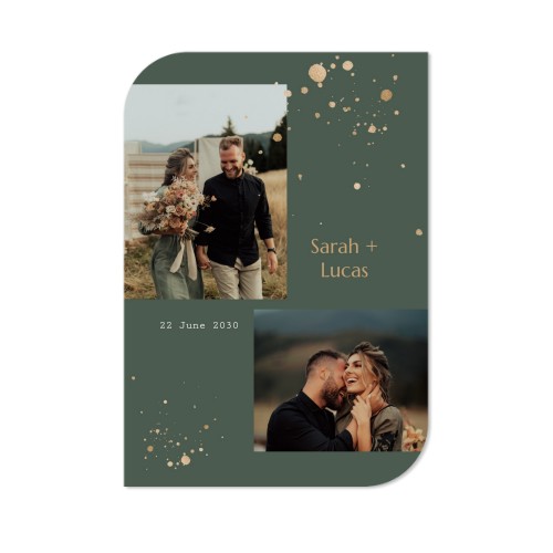 Faire-part 1 Bords ronds diagonale portrait 10 x 14,3 cm