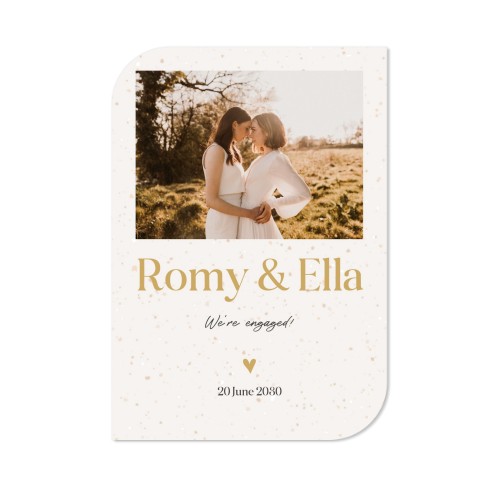 Faire-part 1 Bords ronds diagonale portrait 10 x 14,3 cm