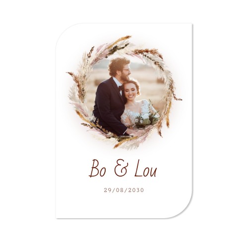 Faire-part 1 Bords ronds diagonale portrait 10 x 14,3 cm