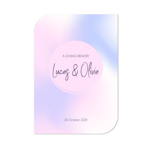 Faire-part 1 Bords ronds diagonale portrait 10 x 14,3 cm