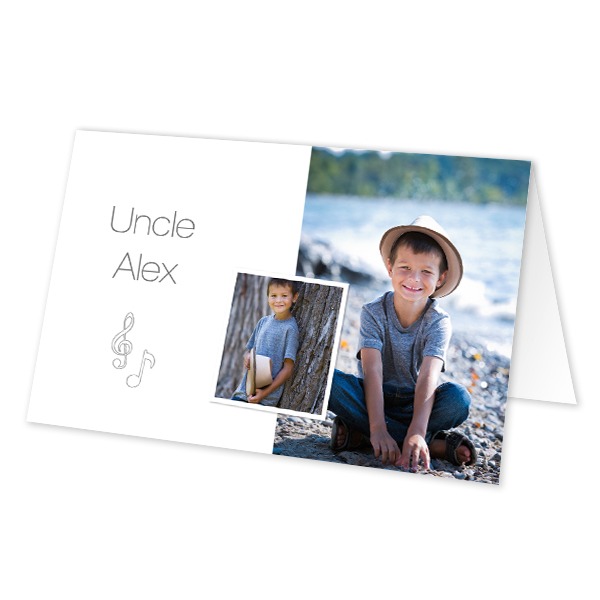 Foldede bordkort med billede - 12 stk