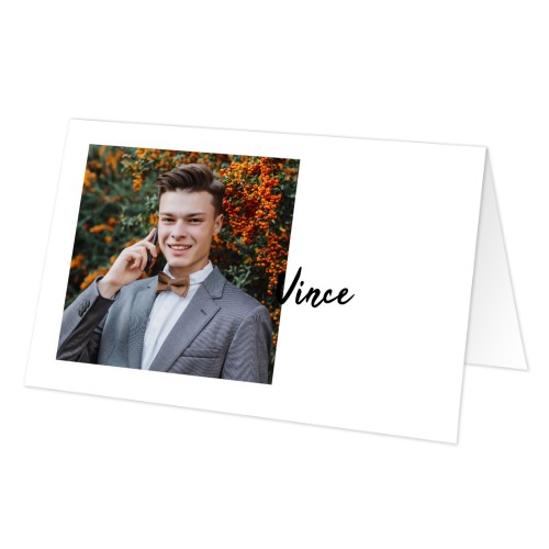 Foldede bordkort med billede - 12 stk