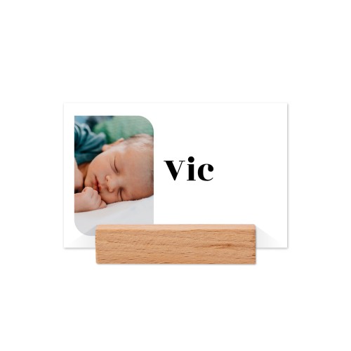 Place cards in wooden block - set of 12