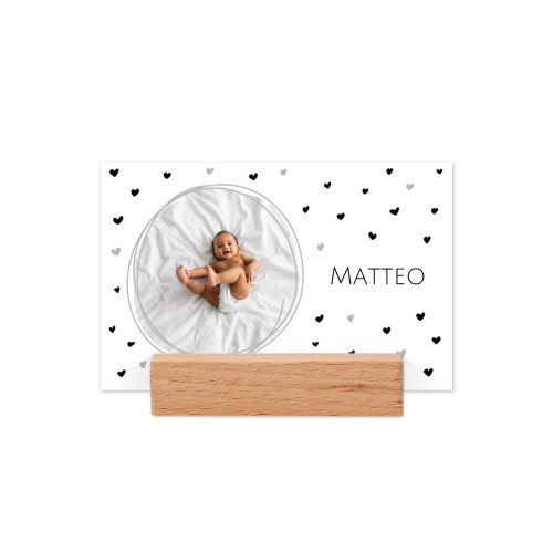 Bordplaceringskort med træholder - 12 stk