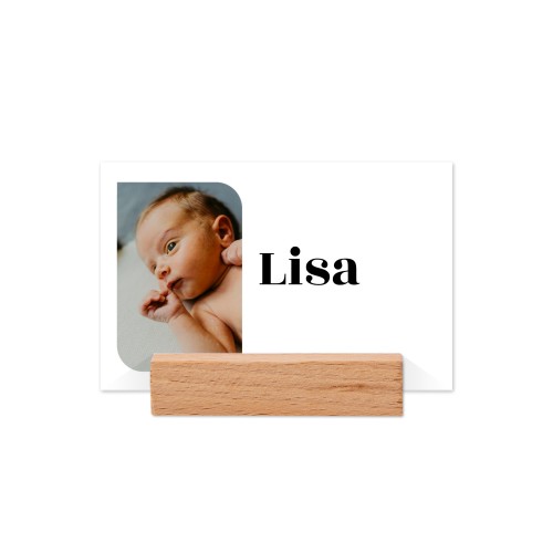 Place cards in wooden block - set of 12