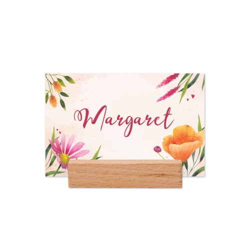 Place cards in wooden block - set of 12