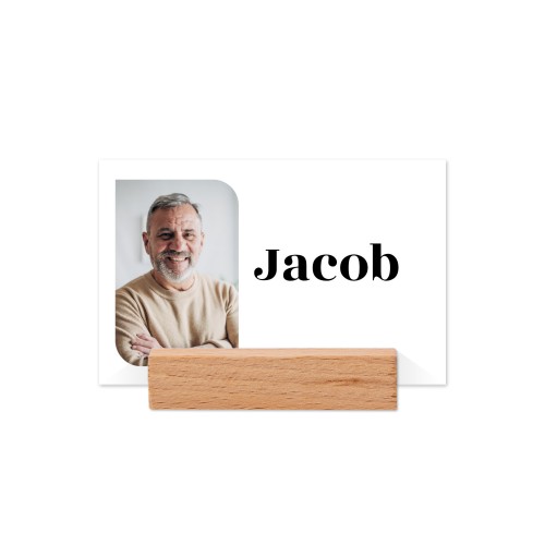 Place cards in wooden block - set of 12