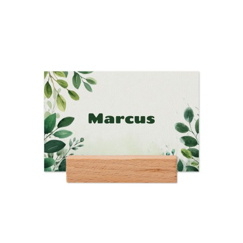 Place cards in wooden block - set of 12