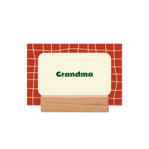 Place cards in wooden block - set of 12