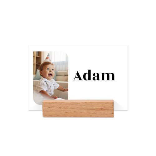 Place cards in wooden block - set of 12