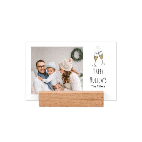 Naamkaartjes in houten standaard - Set van 12