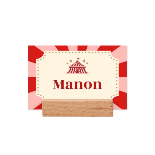 Marque-place avec support en bois - Lot de 12