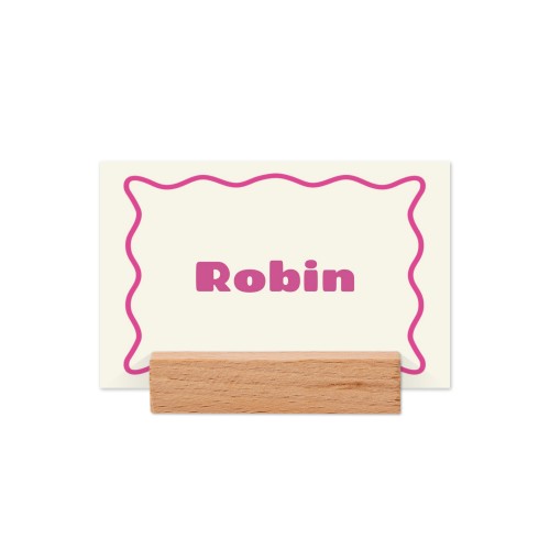 Marque-place avec support en bois - Lot de 12