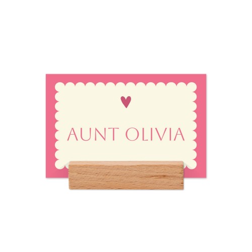 Marque-place avec support en bois - Lot de 12