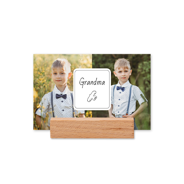 Place cards in wooden block - set of 12