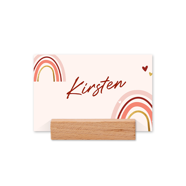 Place cards in wooden block - set of 12